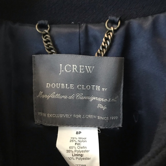 • SOLD • J. Crew Double Cloth Wool Coat - Navy, 8P - Picture 2 of 6
